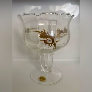 Vintage 1986 Caress Blown Glass 6 1/2” Candleholder European Collection